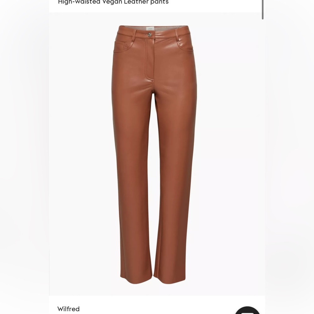 Aritzia Wilfred Melina Pant, Brown Leather